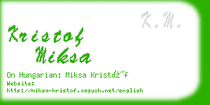 kristof miksa business card